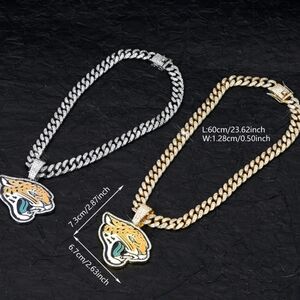 Jacksonville Jaguars 20" iced chain Necklace. 24" Available Also